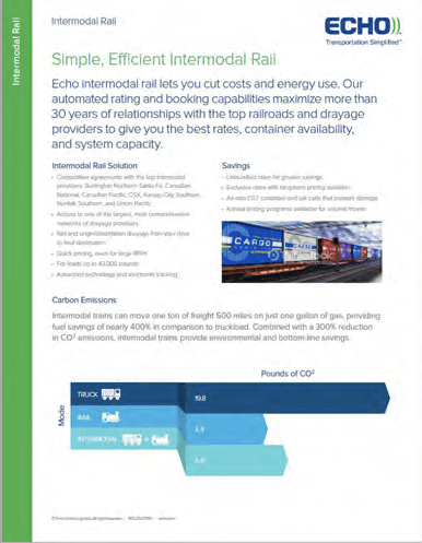 Echo Intermodal Rail sell sheet
